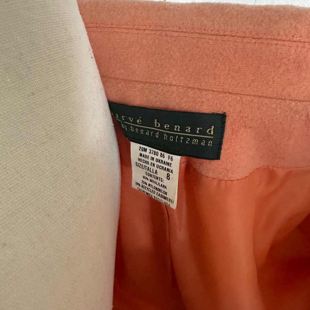 Harve Benard Holtan Orange Creamsicle Blazer Wool Size 8 - Picture 9 of 9